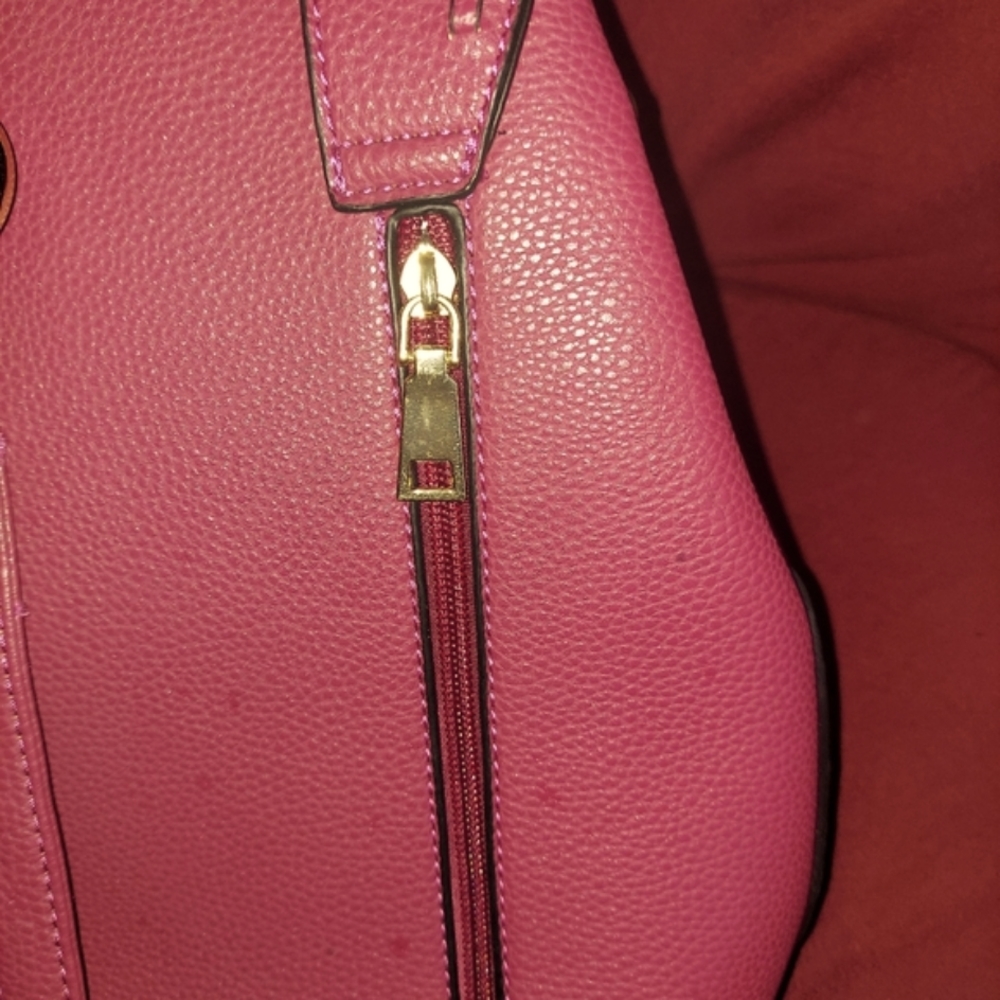 Handbag Backpack NO Brand Name,  Good Used Condition Dark Pinkish Color - Picture 3 of 14